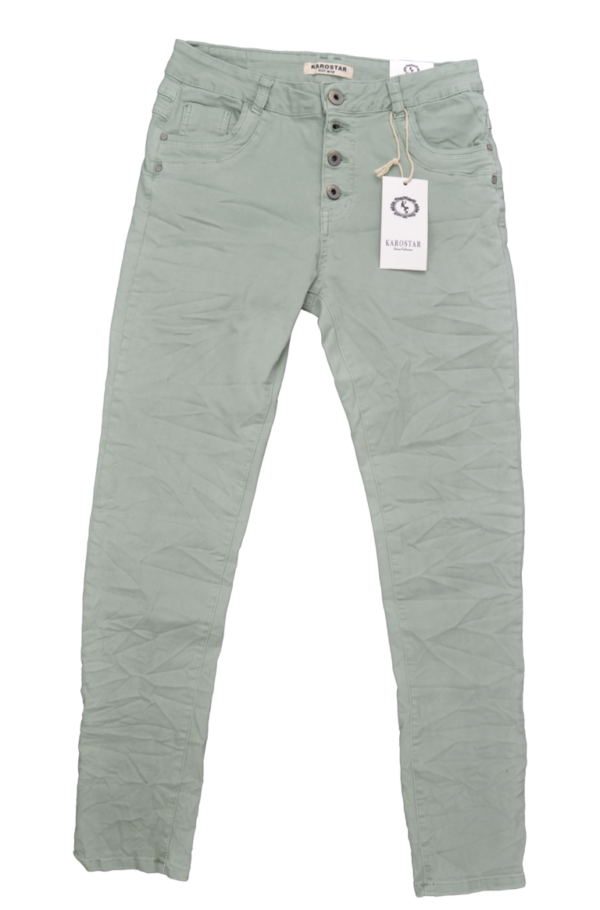 Karostar lysegrønne jeans K358A-12