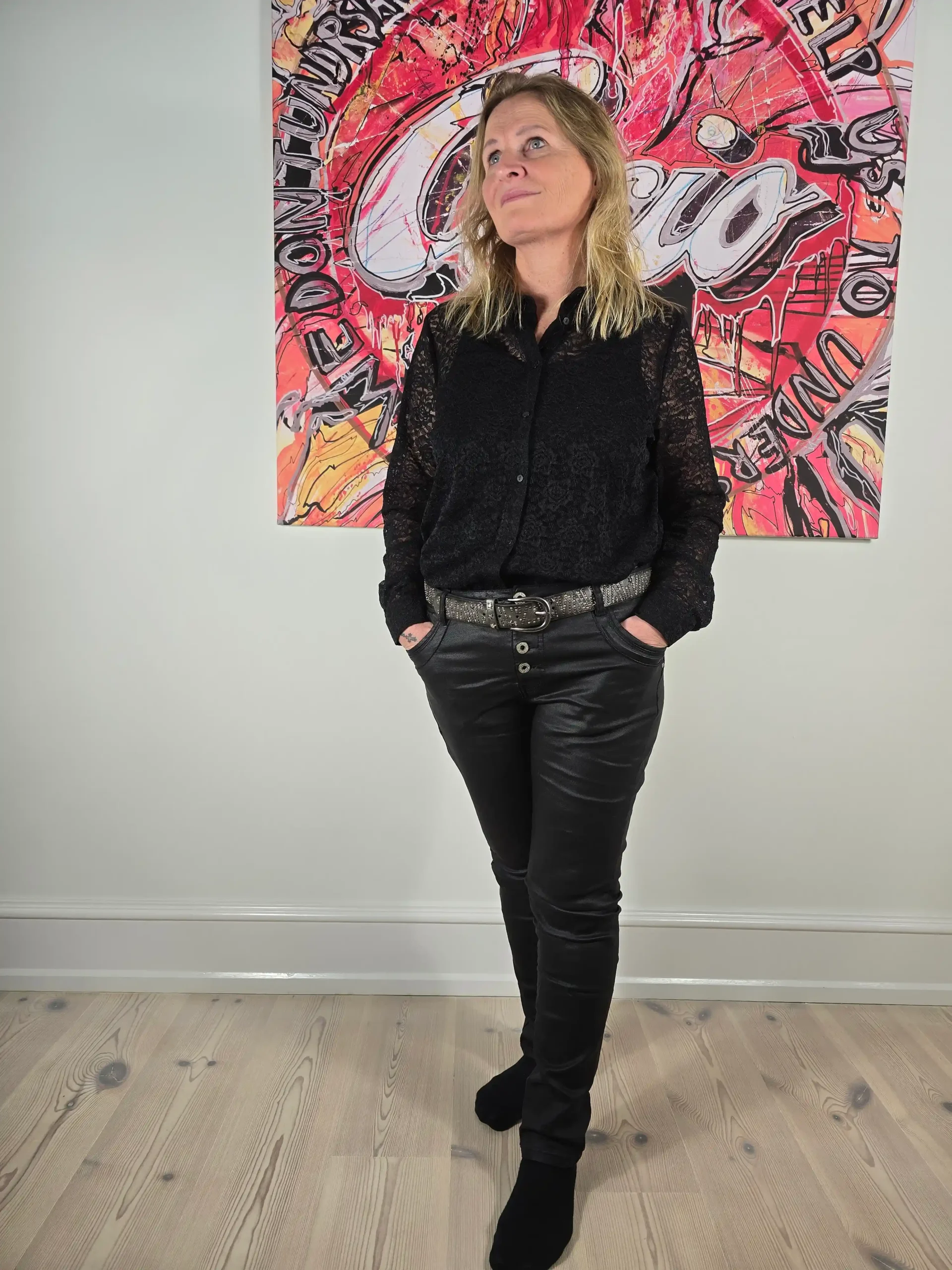 81432-16 Grå Bælte m. Bling