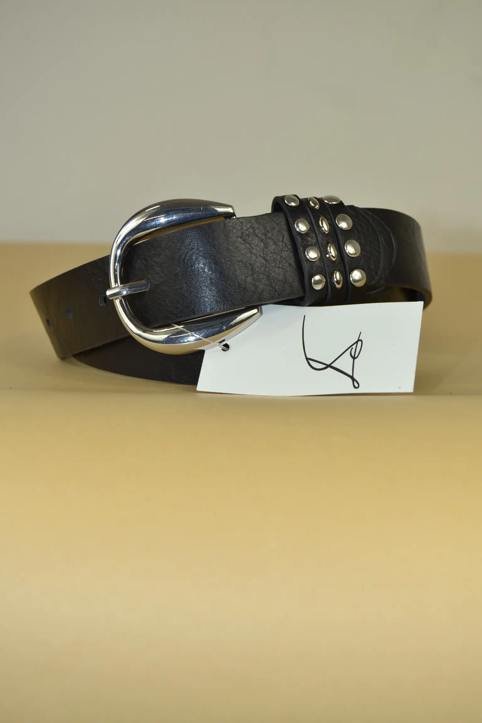 81748-14 Sort Bælte m. Bling