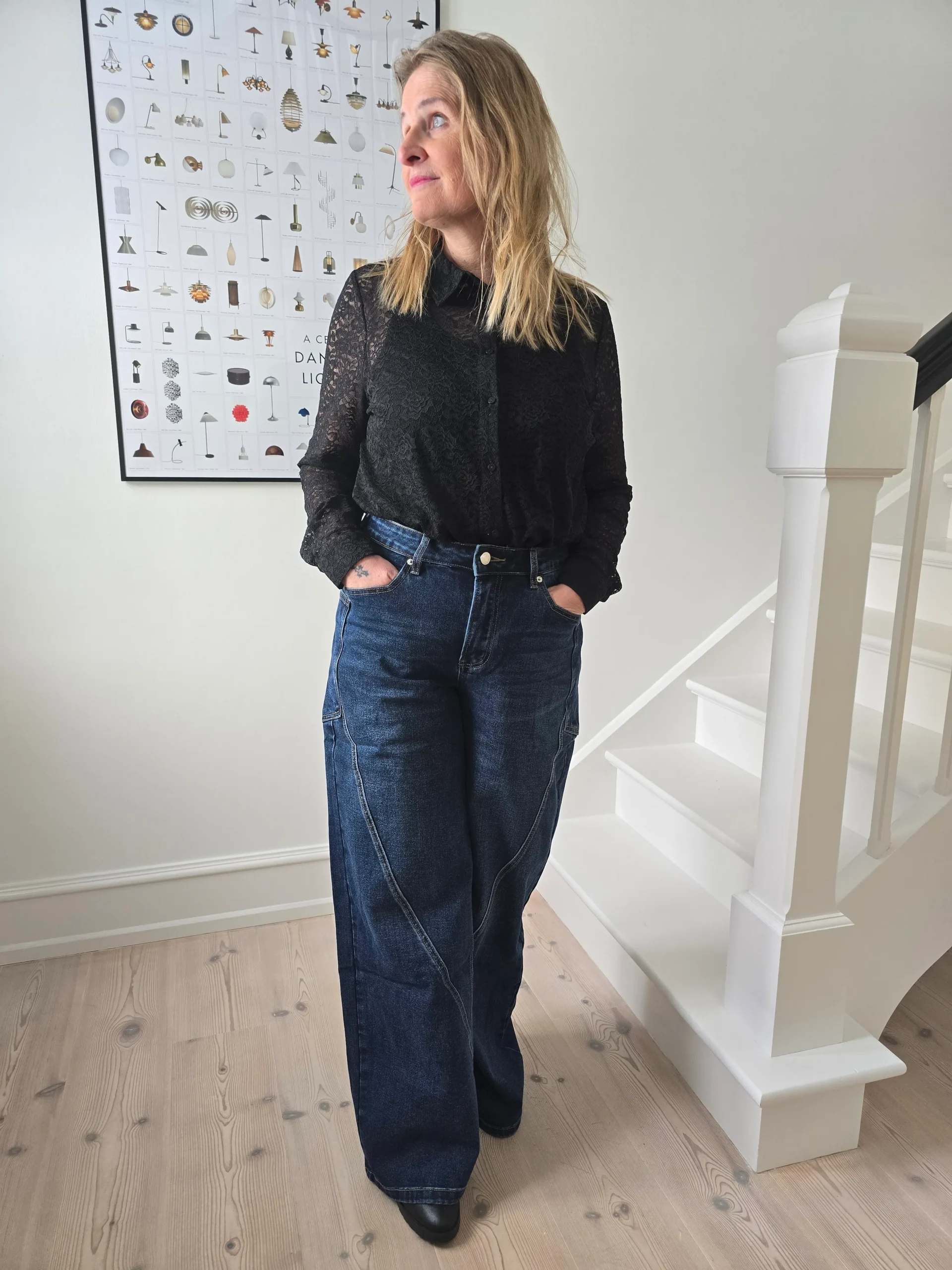 Jewelly JW8729 Wide Leg dark blue