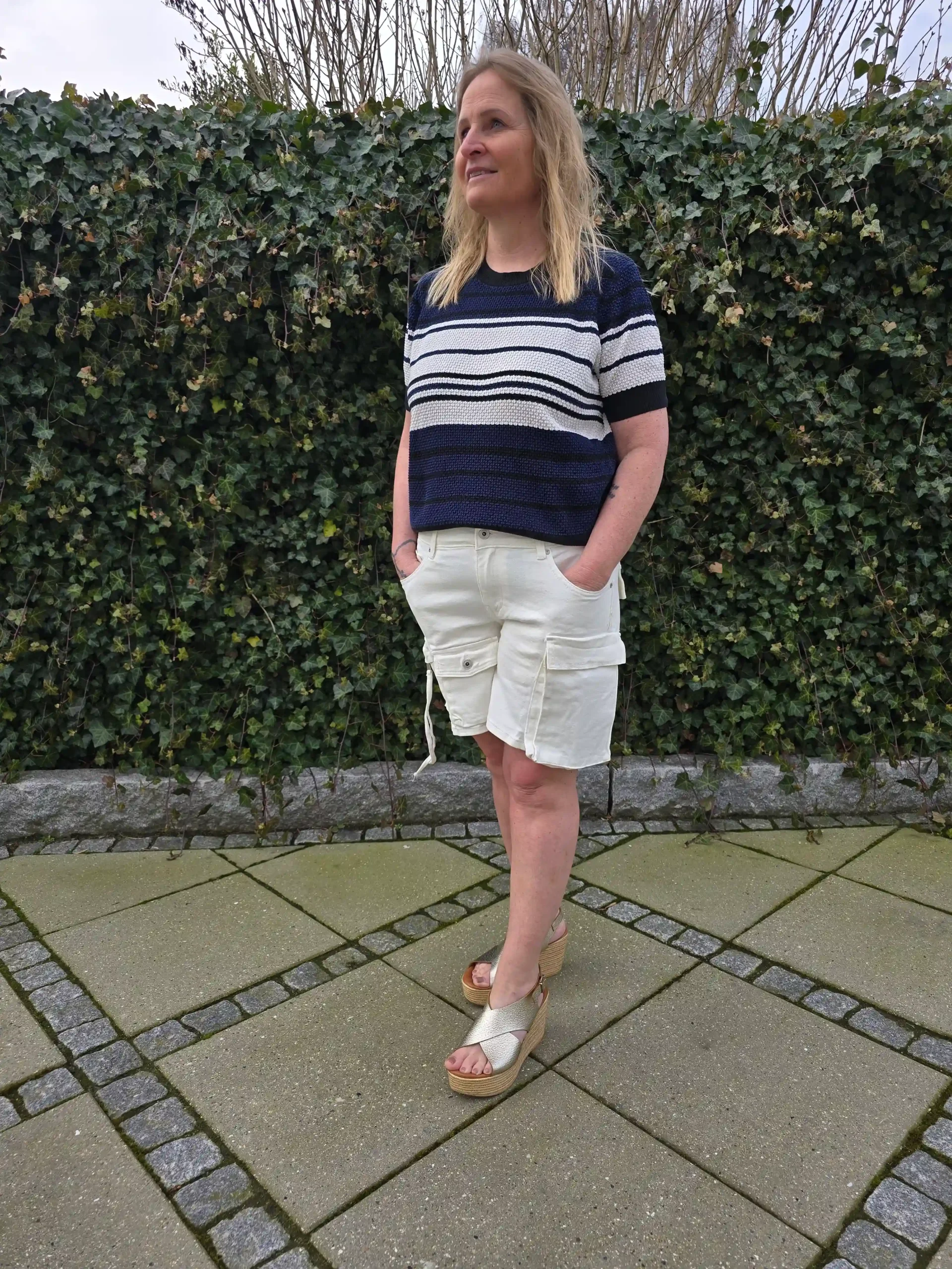 Place du Jour Creme Shorts – Moderne Dame Shorts med Stretch