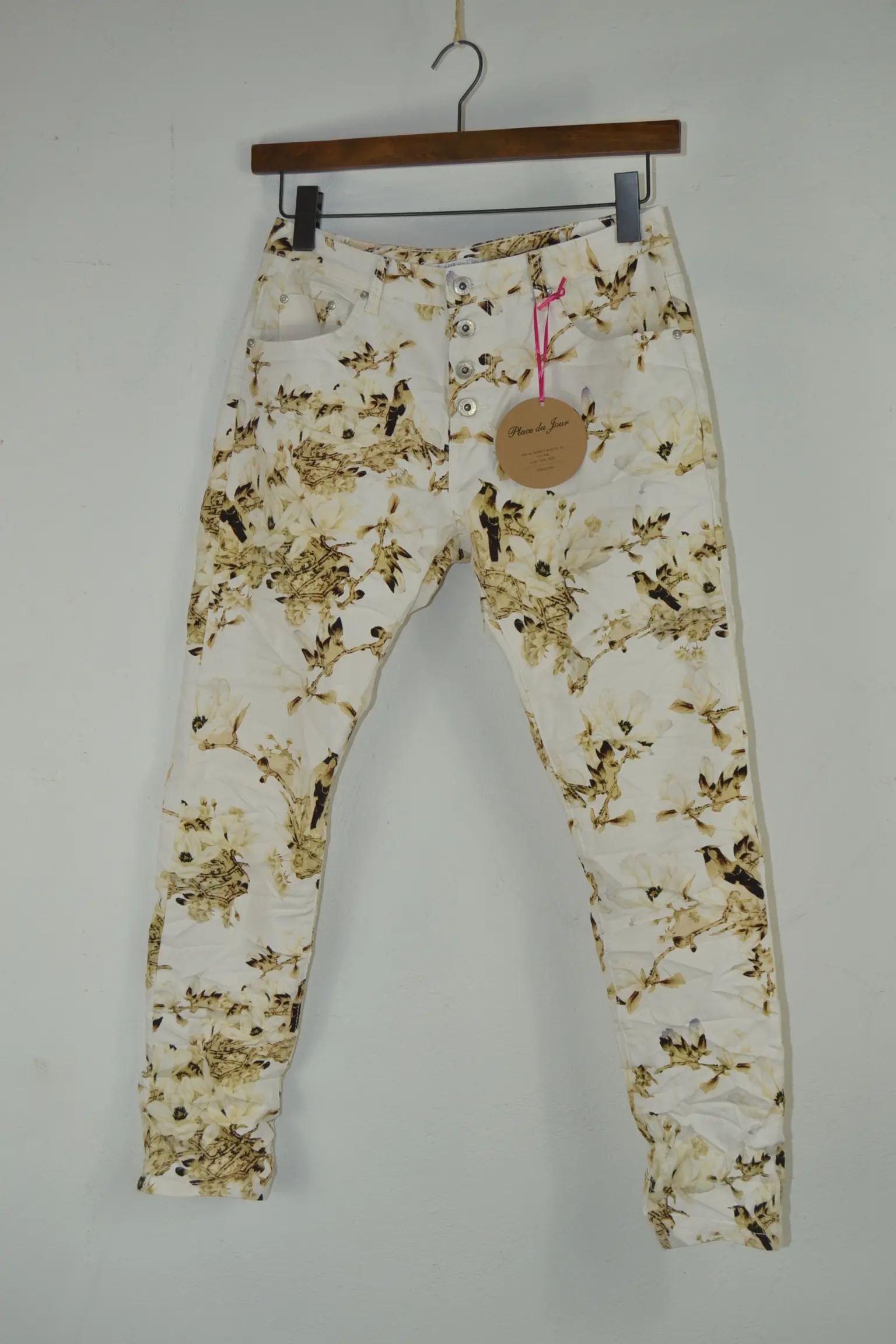 Place du Jour blomster print lange jeans