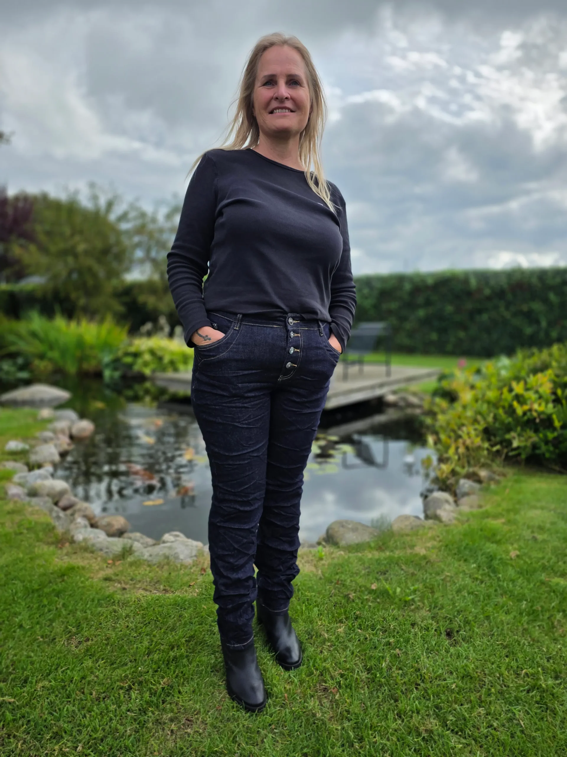 💙 Karostar Jogging Baggy KM3062 – Mørkeblå Baggy Jeans med Joggingkomfort & Stretch