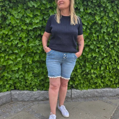 Karostar Baggy Shorts m. Blonde Lys Denim KS2993 – Feminine Denim Shorts til Kvinder