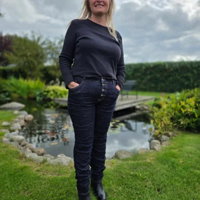 💙 Karostar Jogging Baggy KM3062 – Mørkeblå Baggy Jeans med Joggingkomfort & Stretch